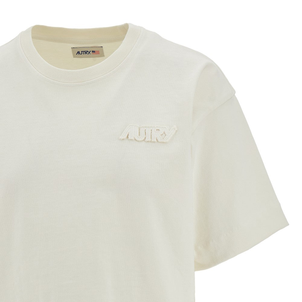 T-shirt cropped con patch logo