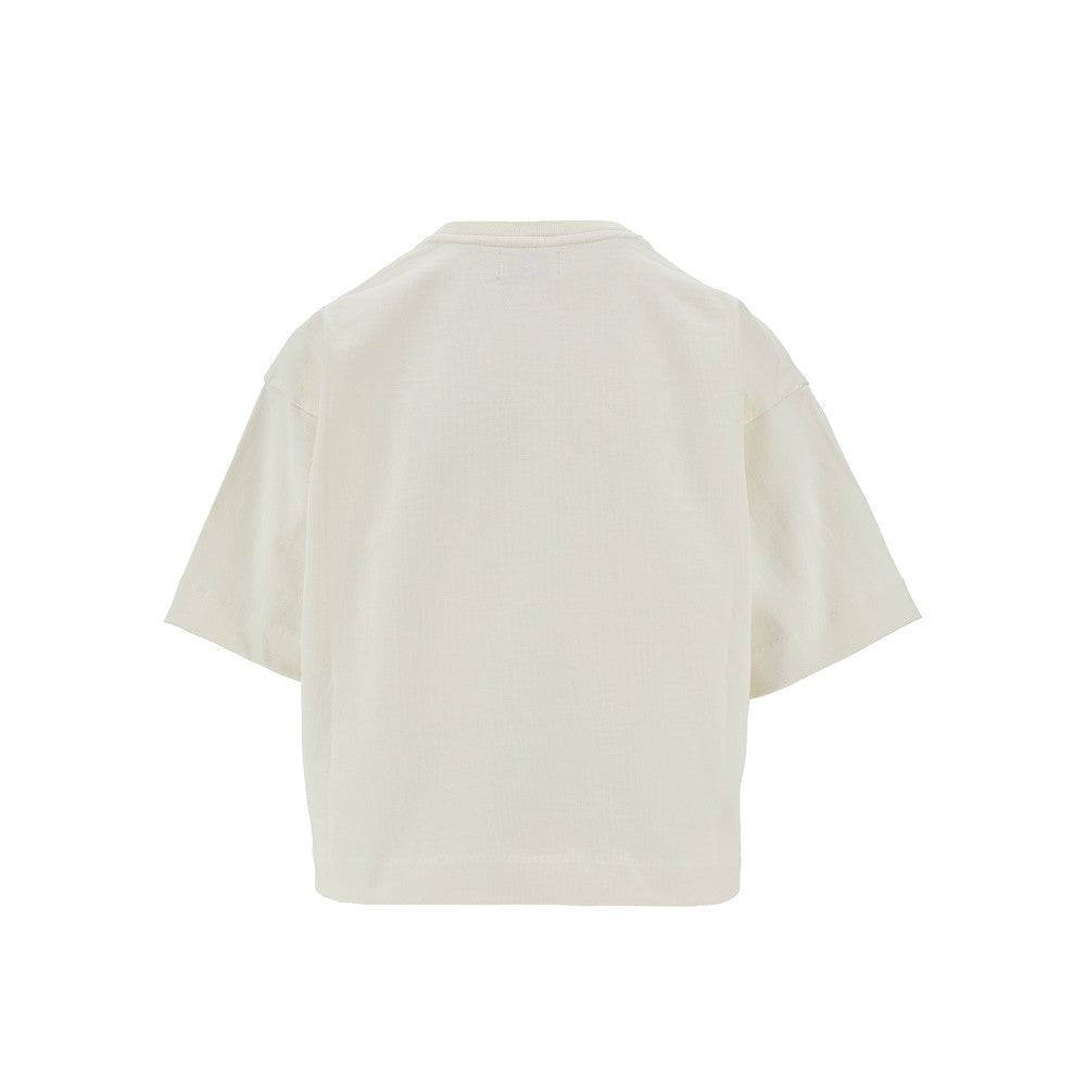 T-shirt cropped con patch logo