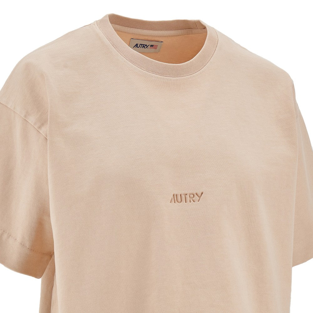 T-shirt cropped con logo impresso