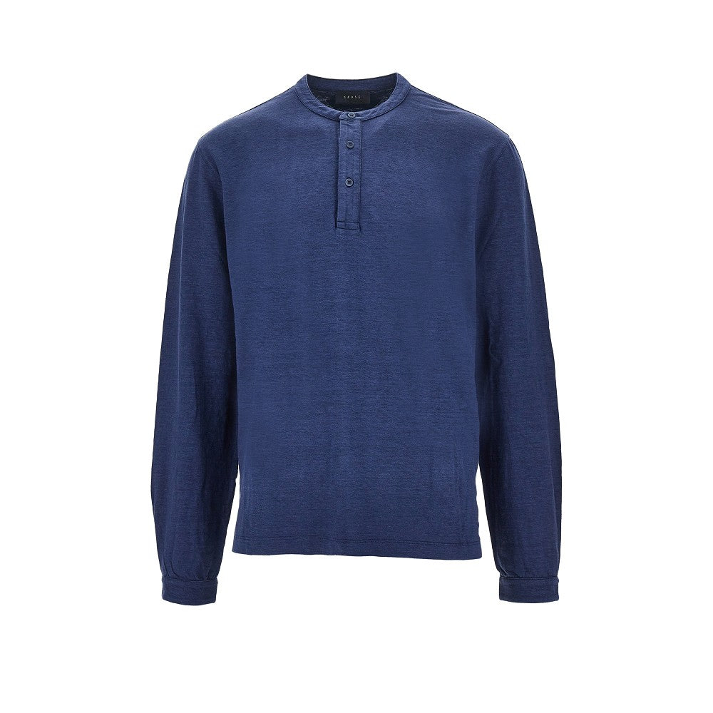 'Henley Deck' linen jersey T-shirt