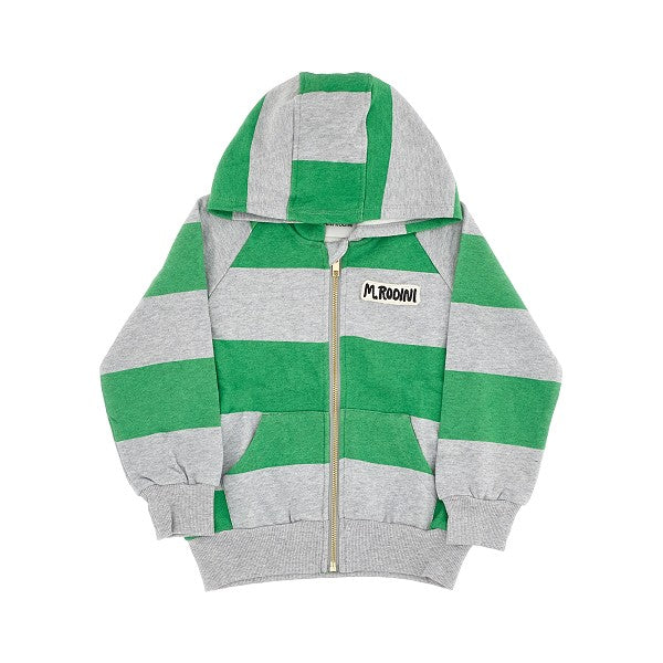 Felpa full-zip in cotone organico a righe