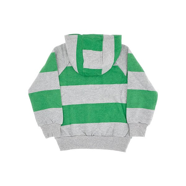 Felpa full-zip in cotone organico a righe