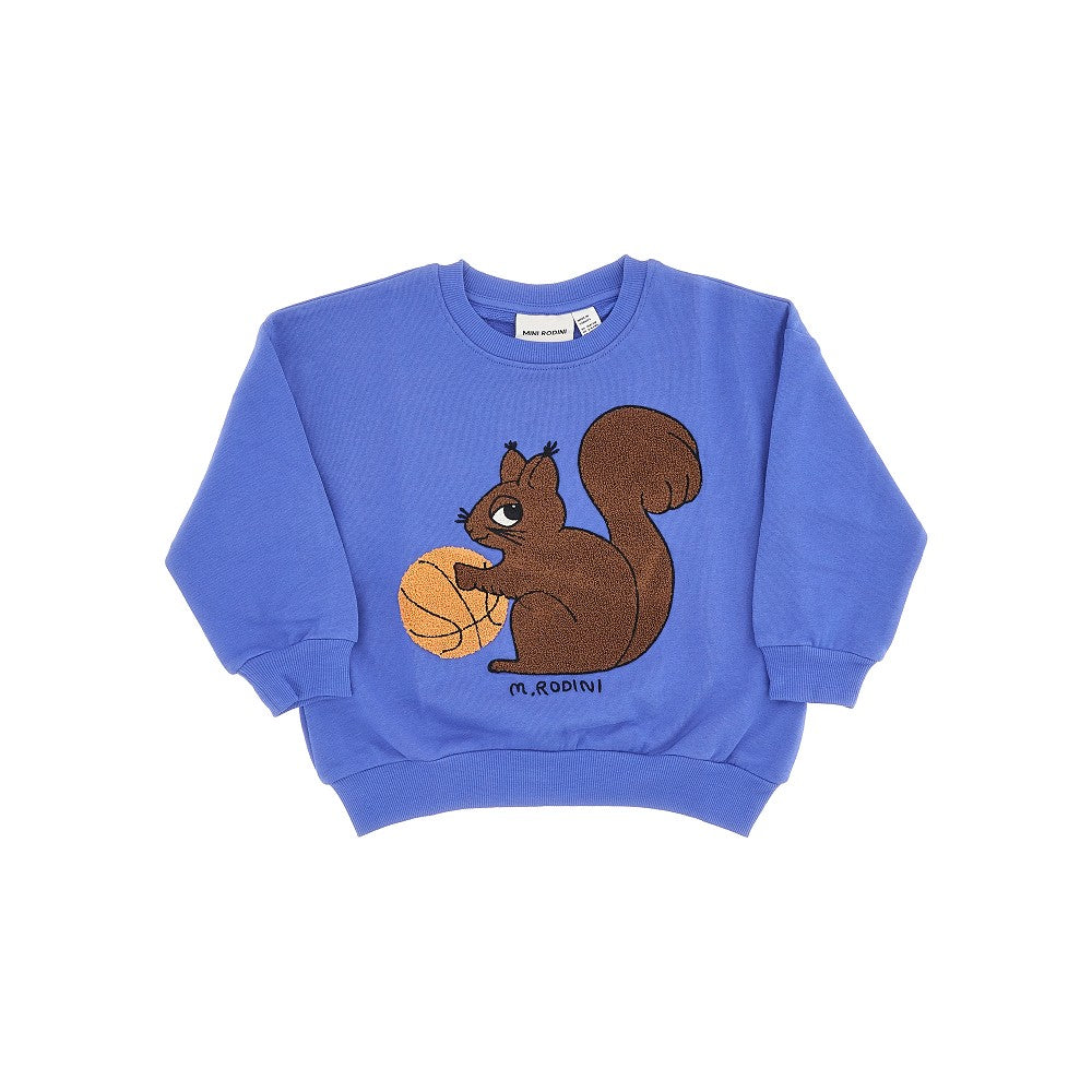 Squirrel embroidery crewneck sweatshirt