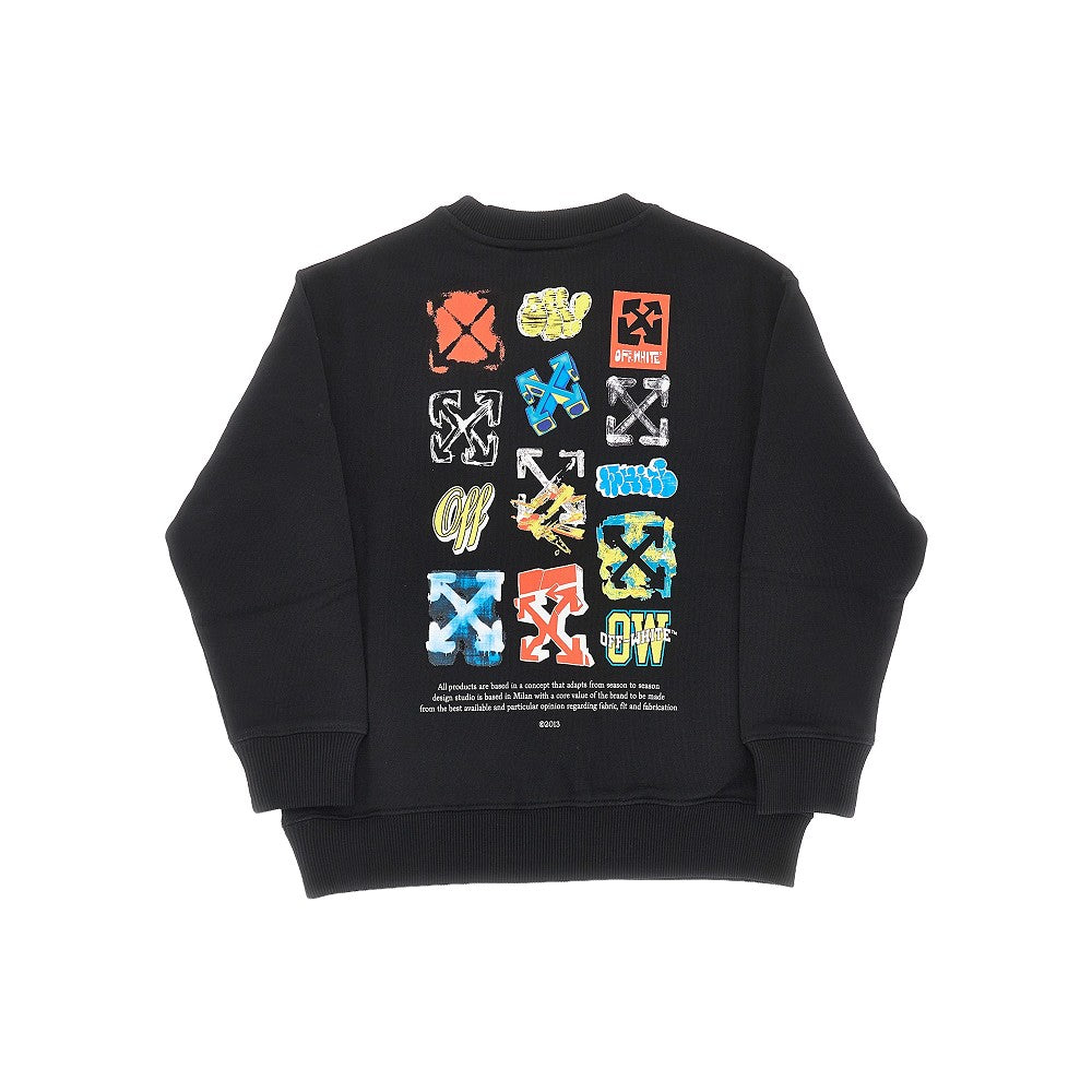 Multilogo print crewneck sweatshirt