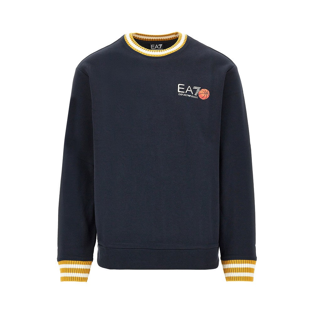 Cotton sweatshirt with logo print