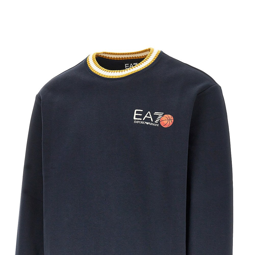 Cotton sweatshirt with logo print