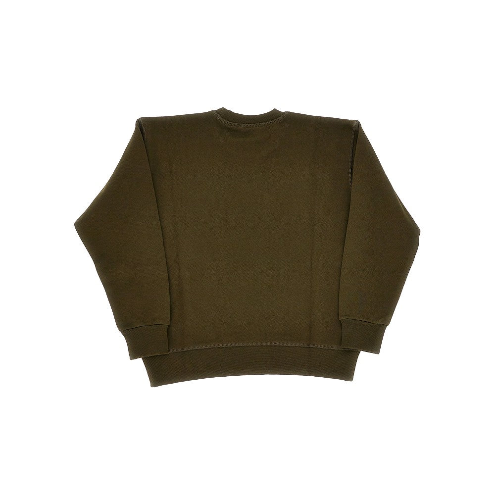 Felpa girocollo con patch logo a quadri
