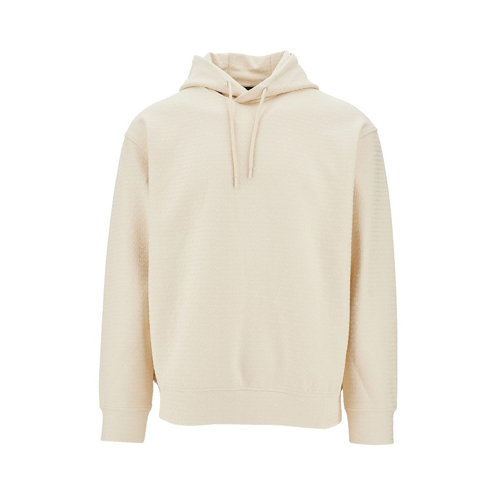 All-over lettering jacquard hoodie