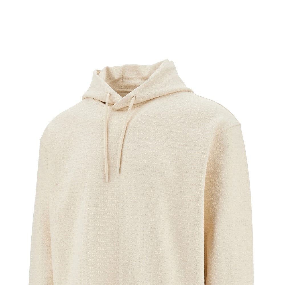 All-over lettering jacquard hoodie