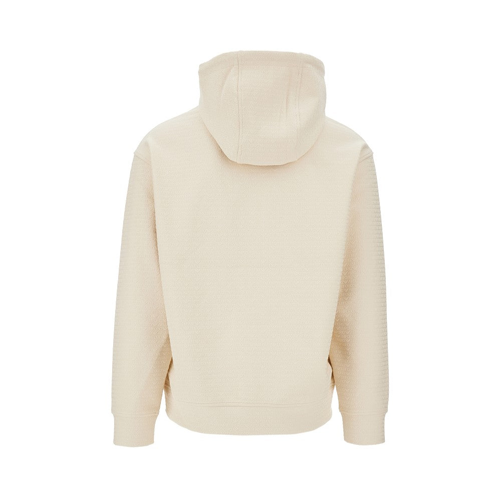 All-over lettering jacquard hoodie