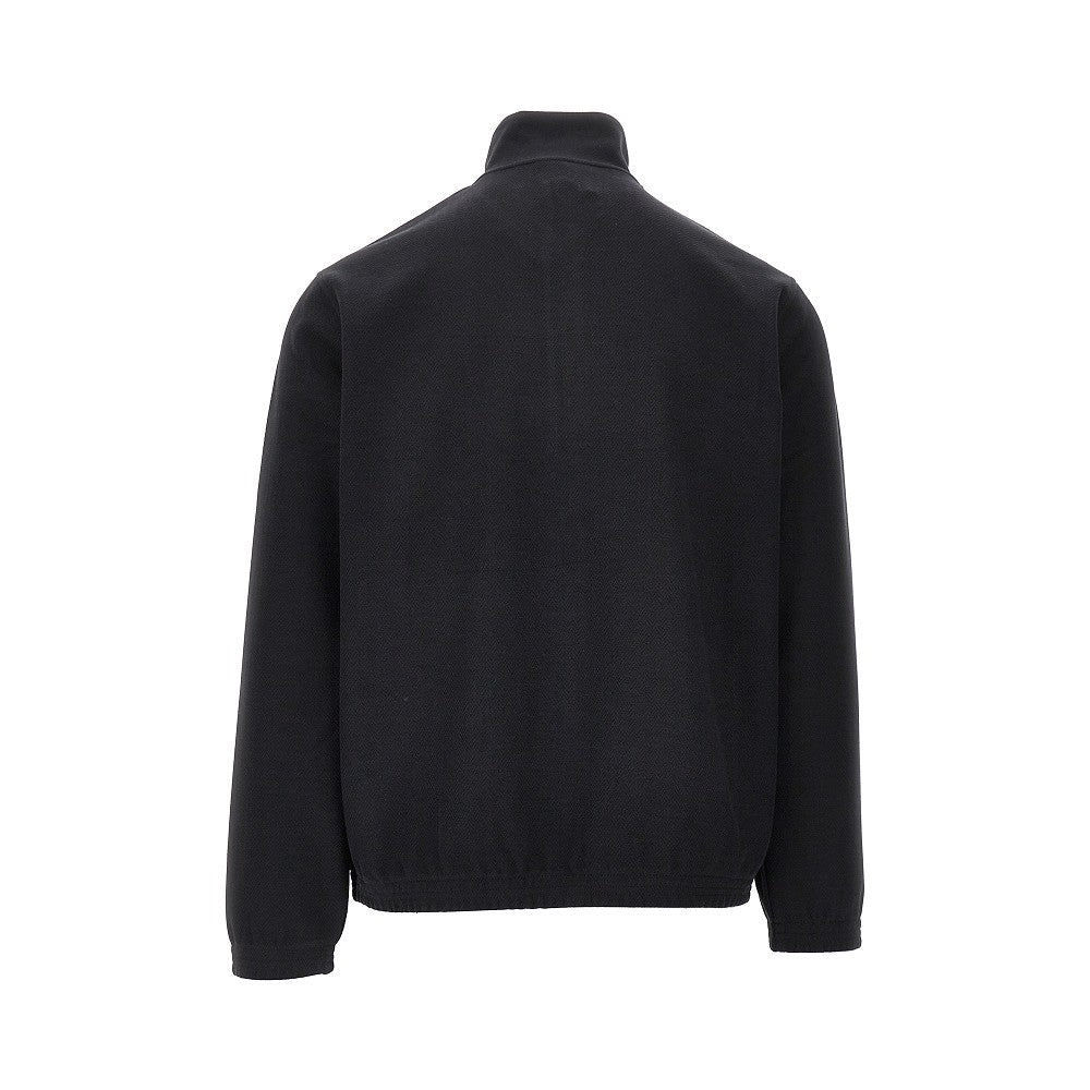Felpa full-zip in jersey interlock jacquard