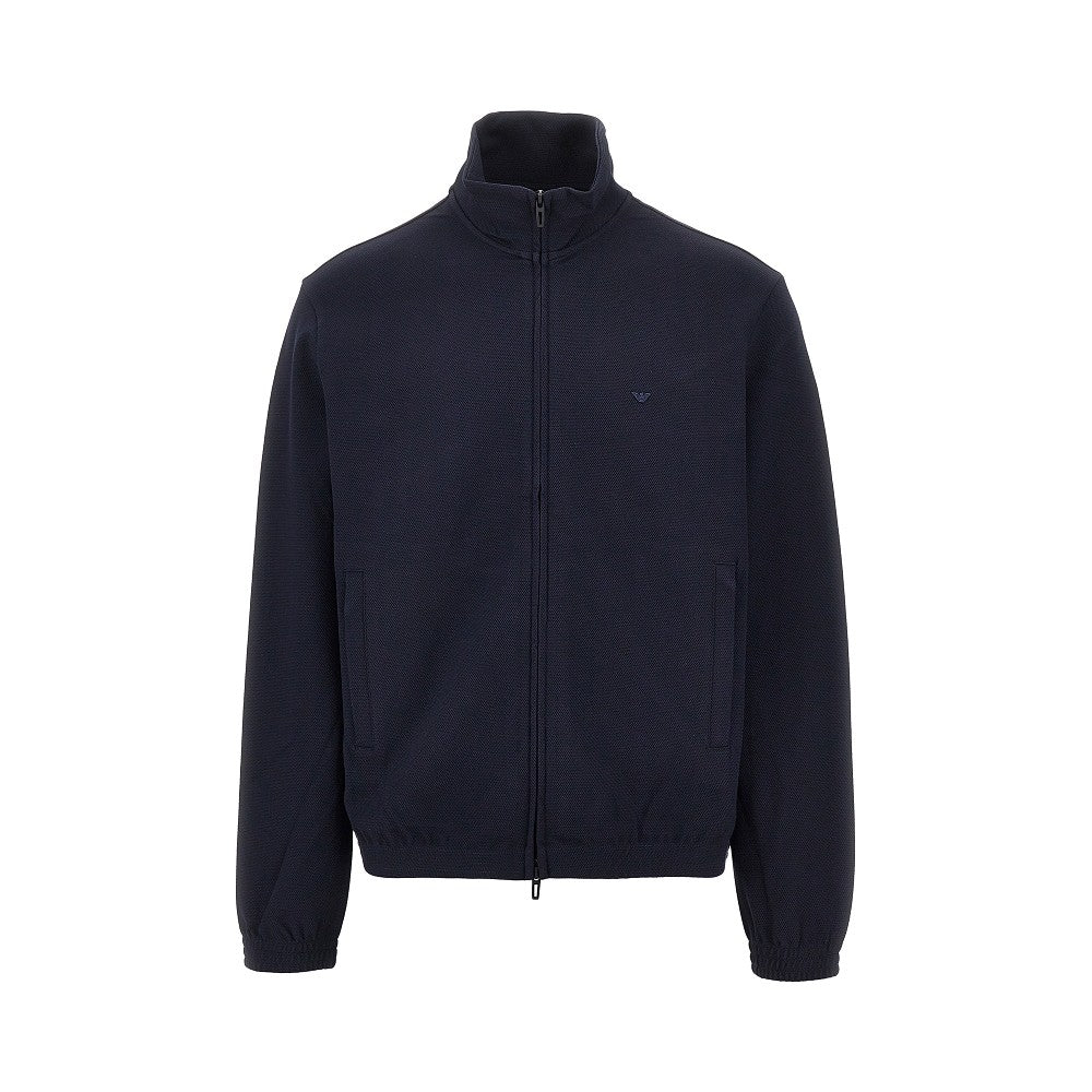 Felpa full-zip in jersey piquet