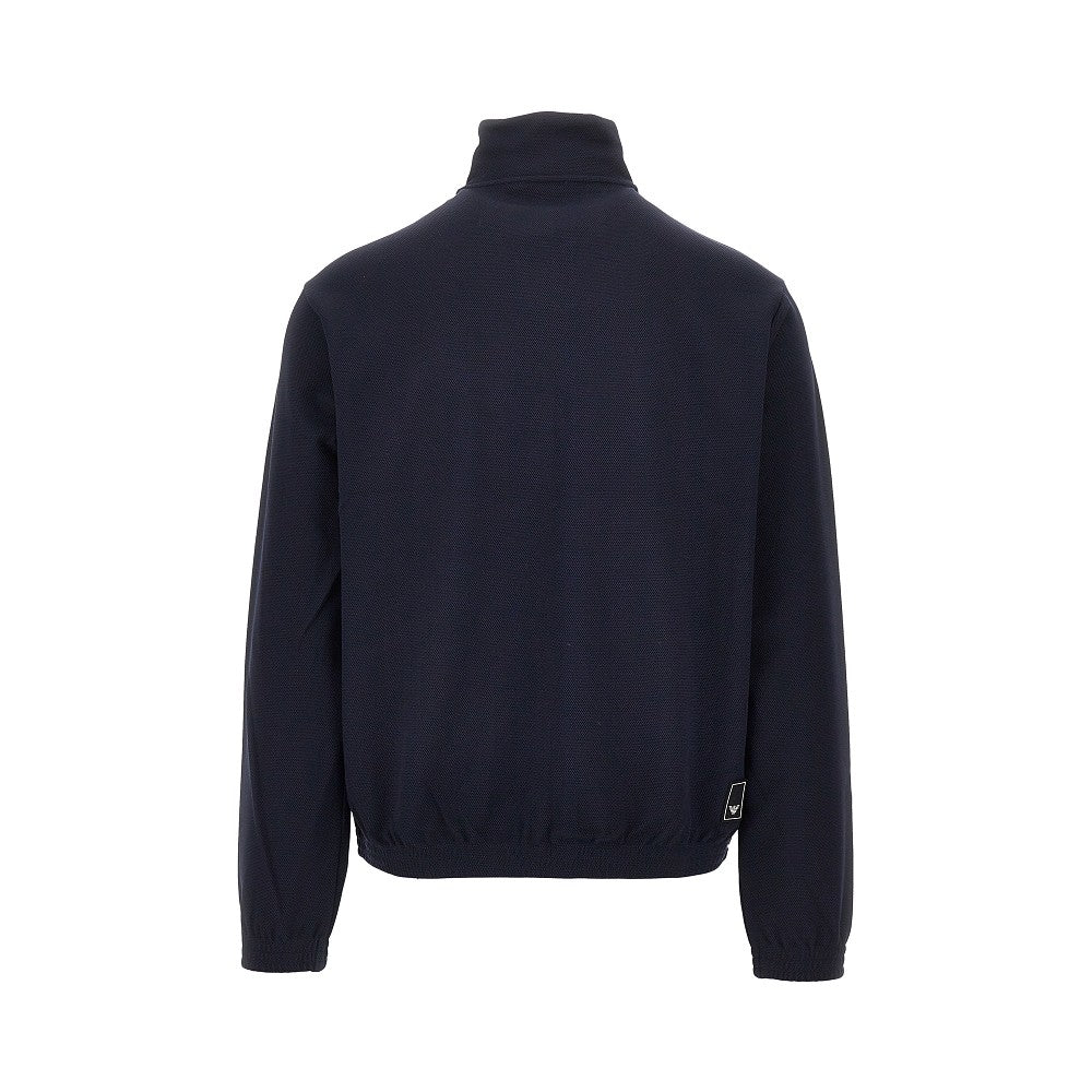 Felpa full-zip in jersey piquet