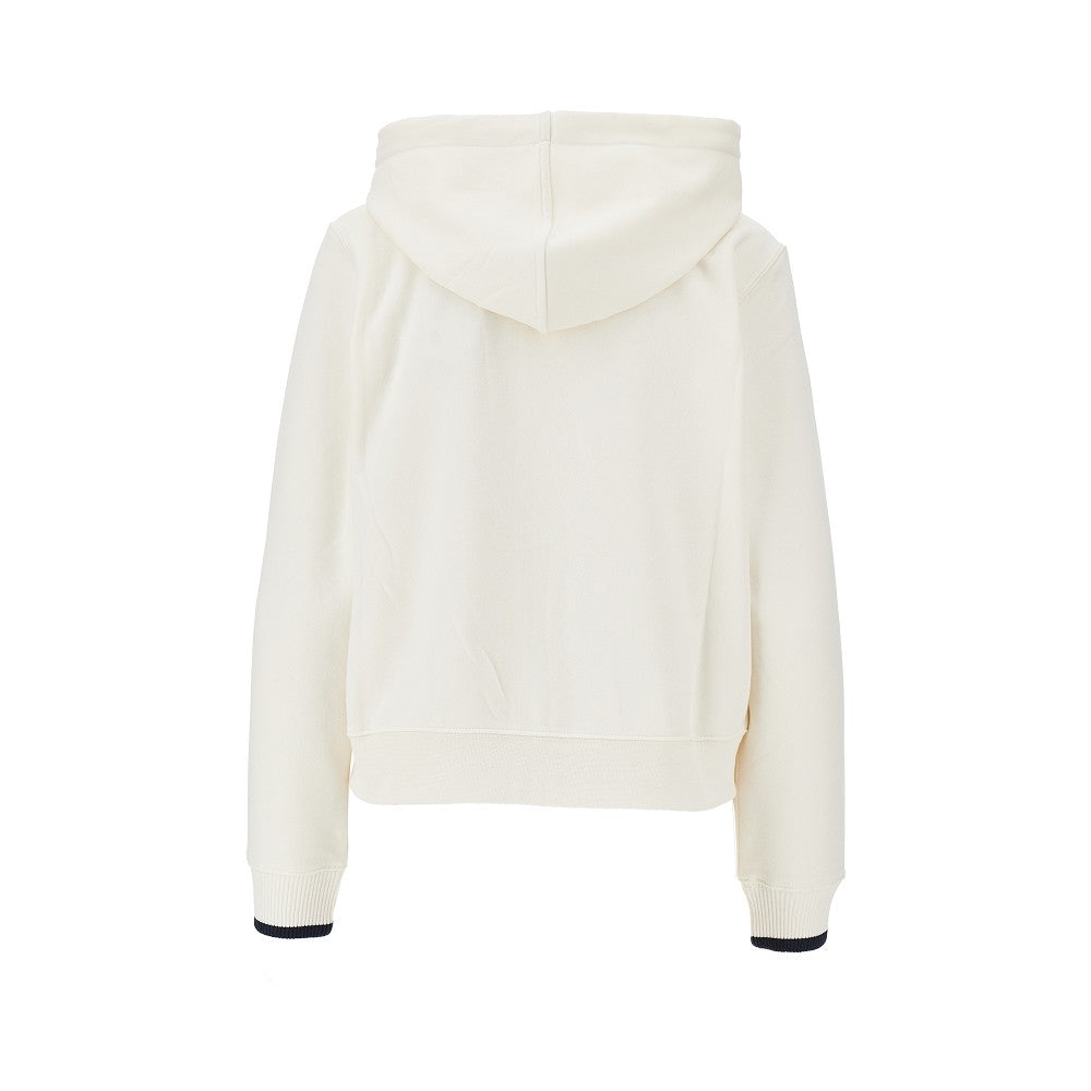 Logo embroidery full-zip hoodie
