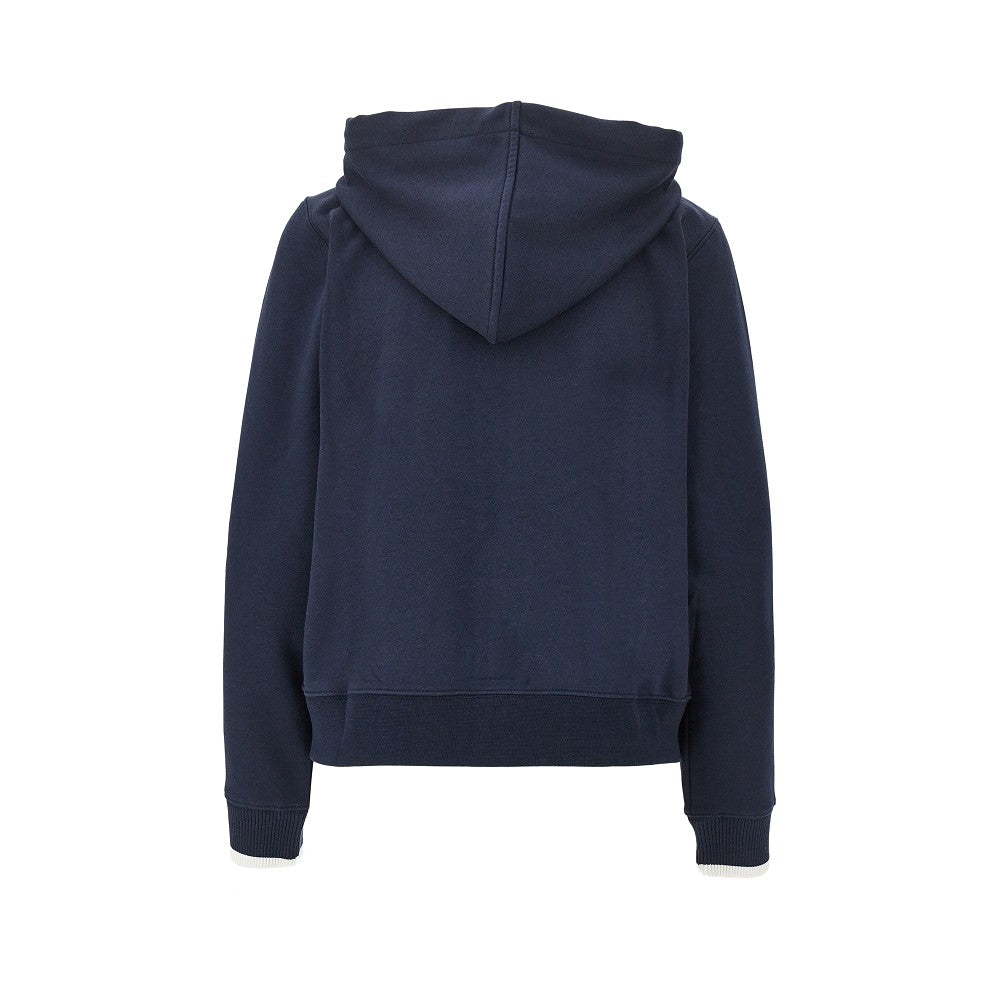 Logo embroidery full-zip hoodie