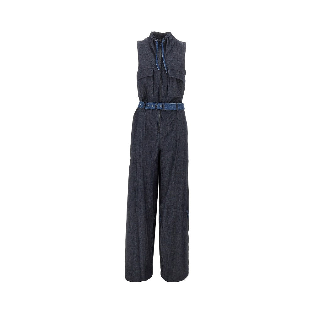 Jumpsuit in denim leggero con cintura