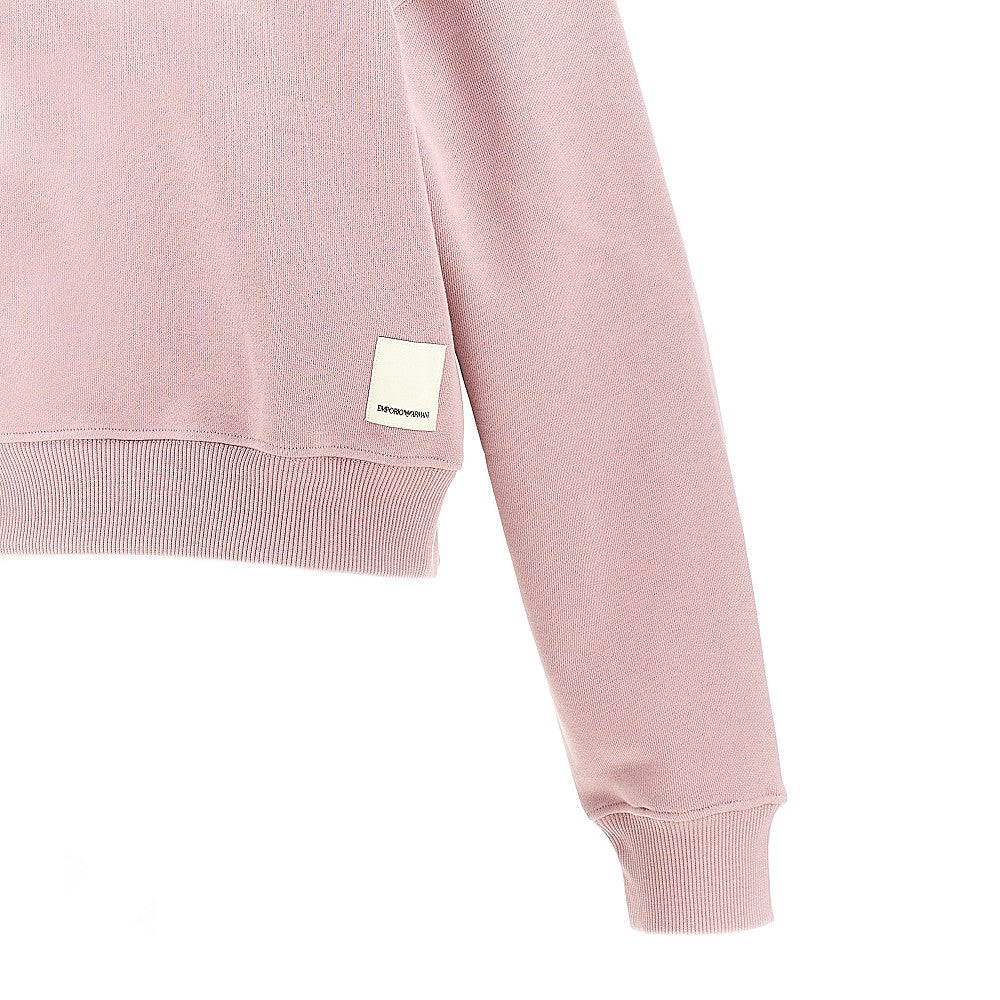 Felpa in cotone biologico con mezza zip