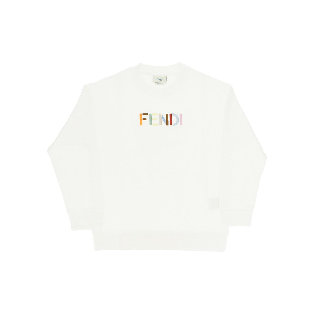 Multicoloured logo embroidery sweatshirt
