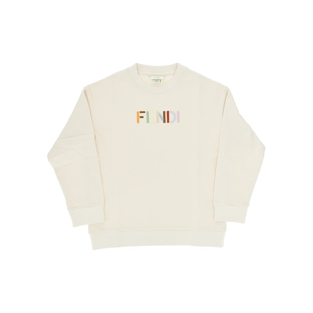 Multicoloured logo embroidery sweatshirt