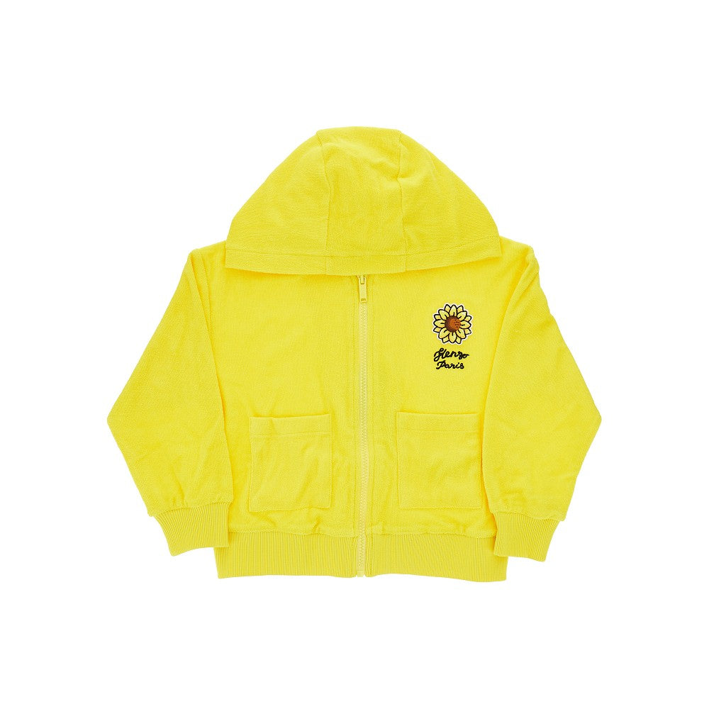 Toweling sweatshirt with embroidery