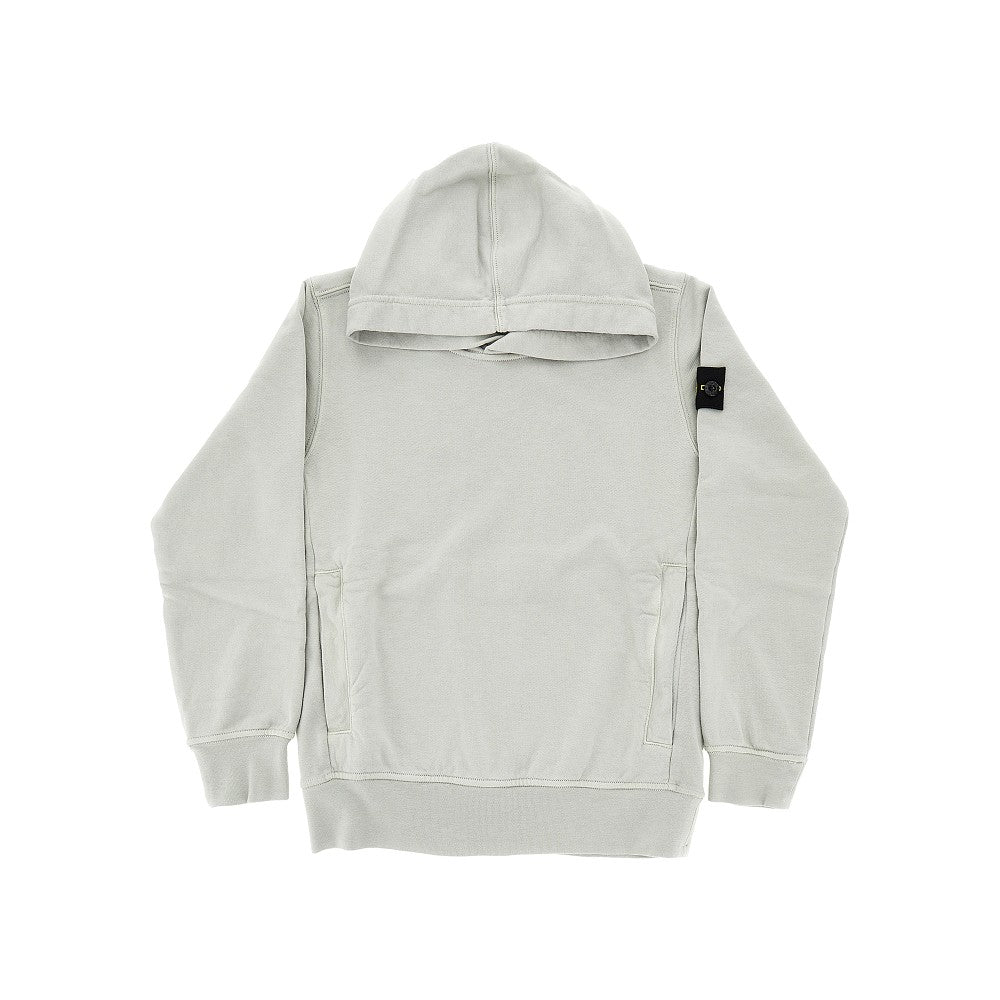 Felpa in cotone organico con Badge Logo