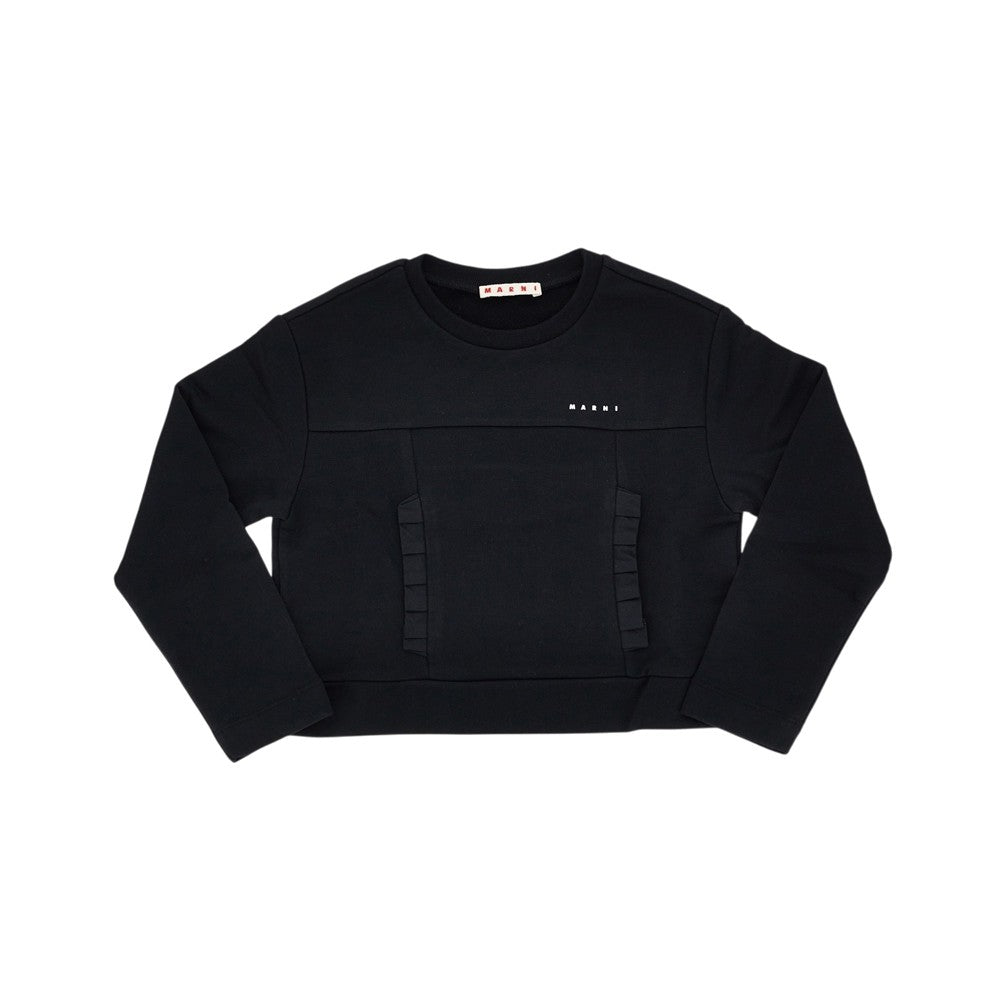 Cotton sweatshirt with ruches