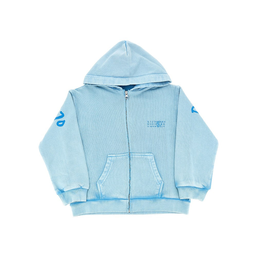 Felpa full-zip in cotone slavato