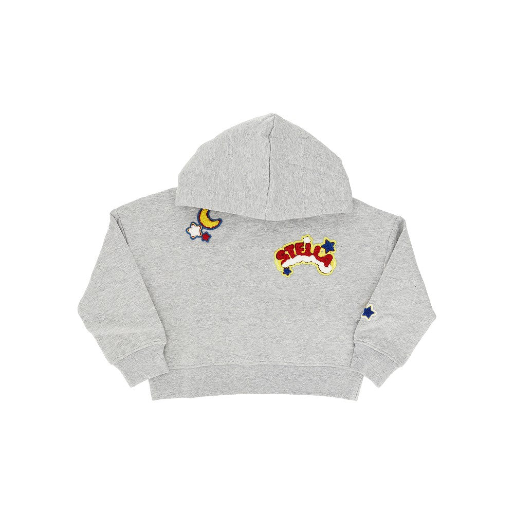Felpa con cappuccio e patches in spugna