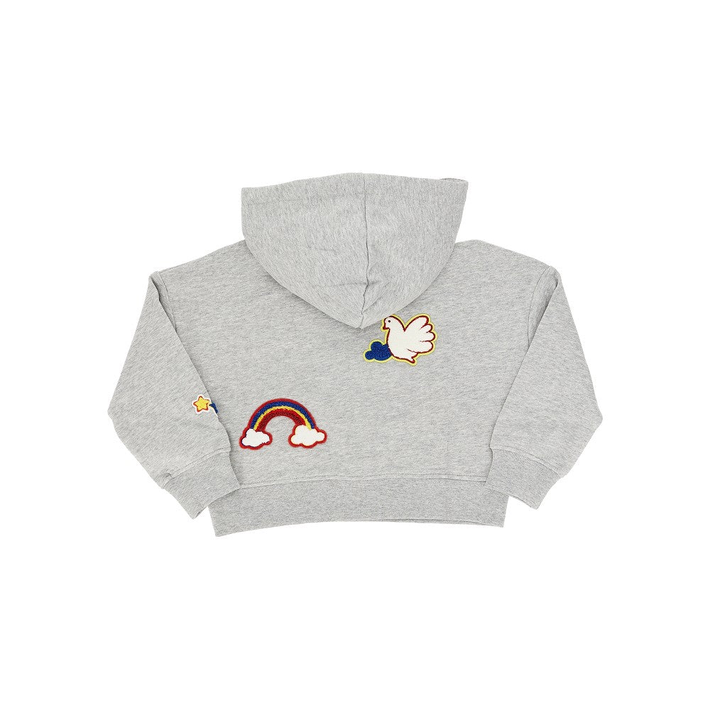 Felpa con cappuccio e patches in spugna