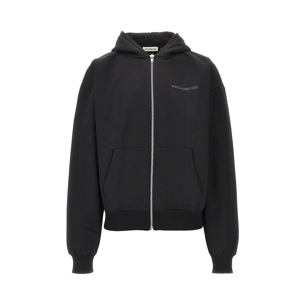 Felpa full-zip con logo in rilievo