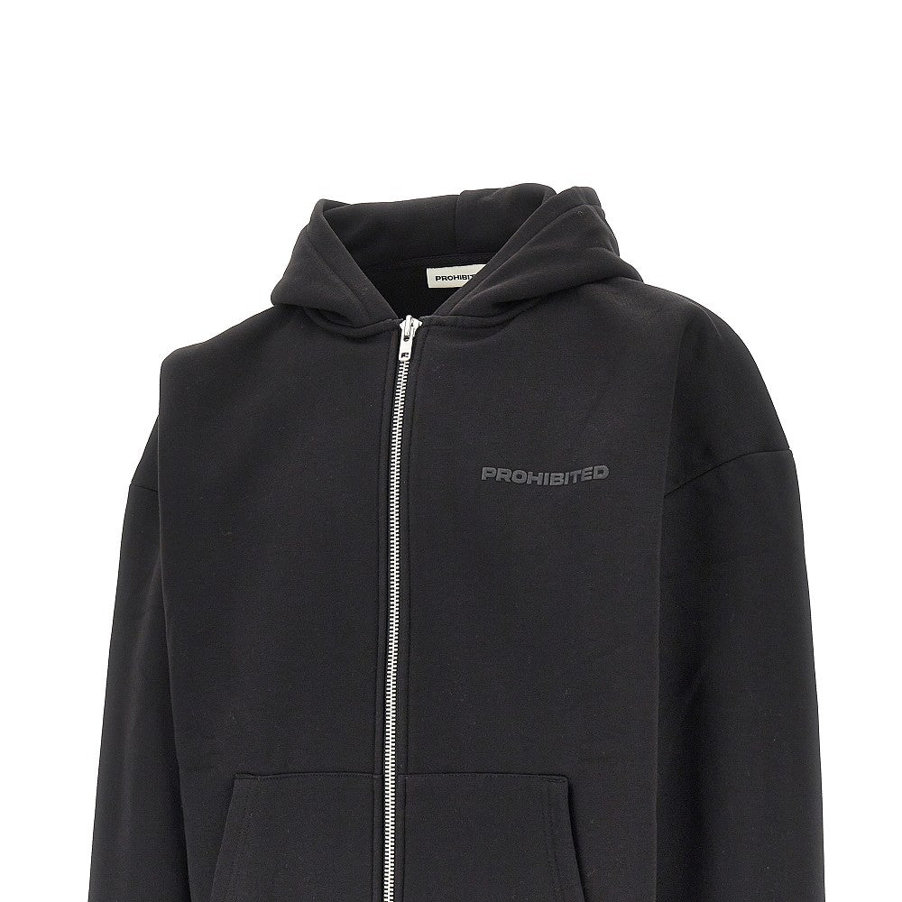 Felpa full-zip con logo in rilievo