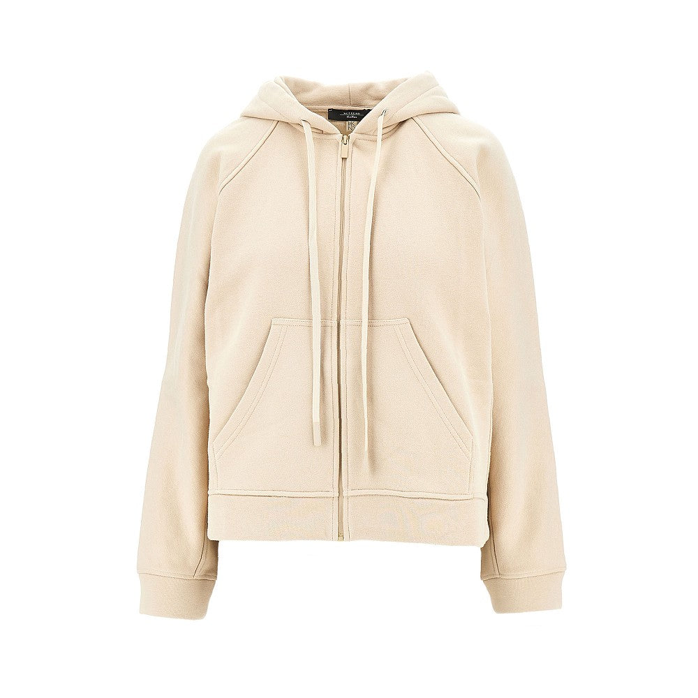 Cotton-blend full-zip hoodie