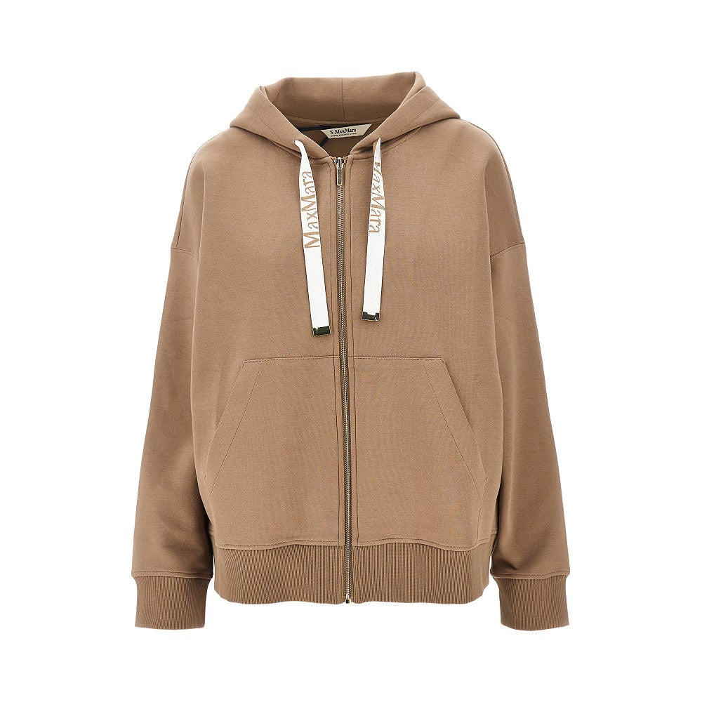 Felpa full-zip in misto cotone