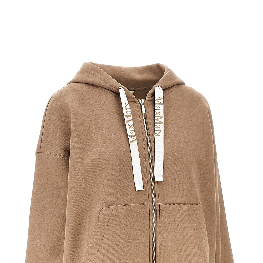 Felpa full-zip in misto cotone