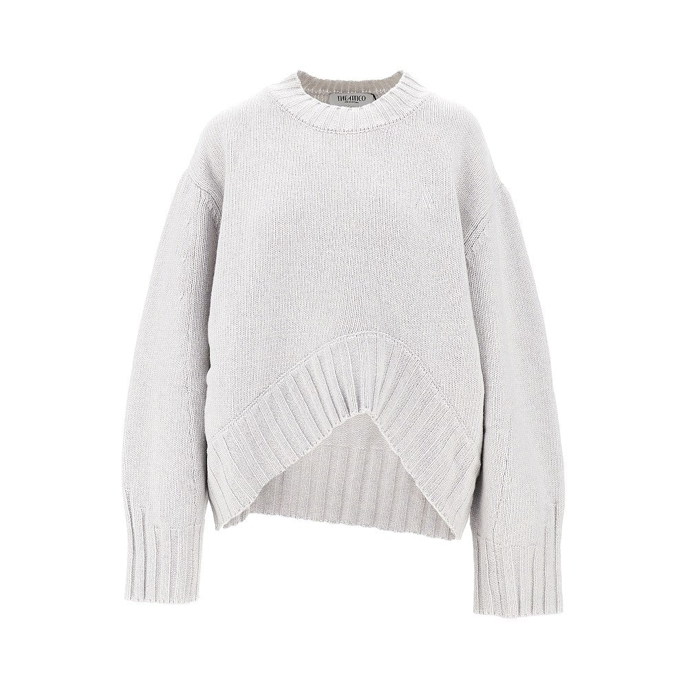 Pullover in lana con orlo sagomato