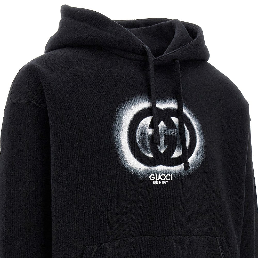 Graffiti style logo print hoodie