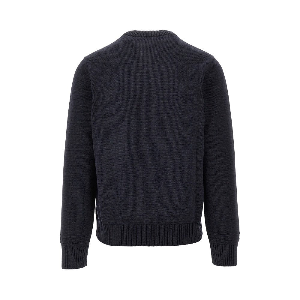 Cotton sweater with embossed logo