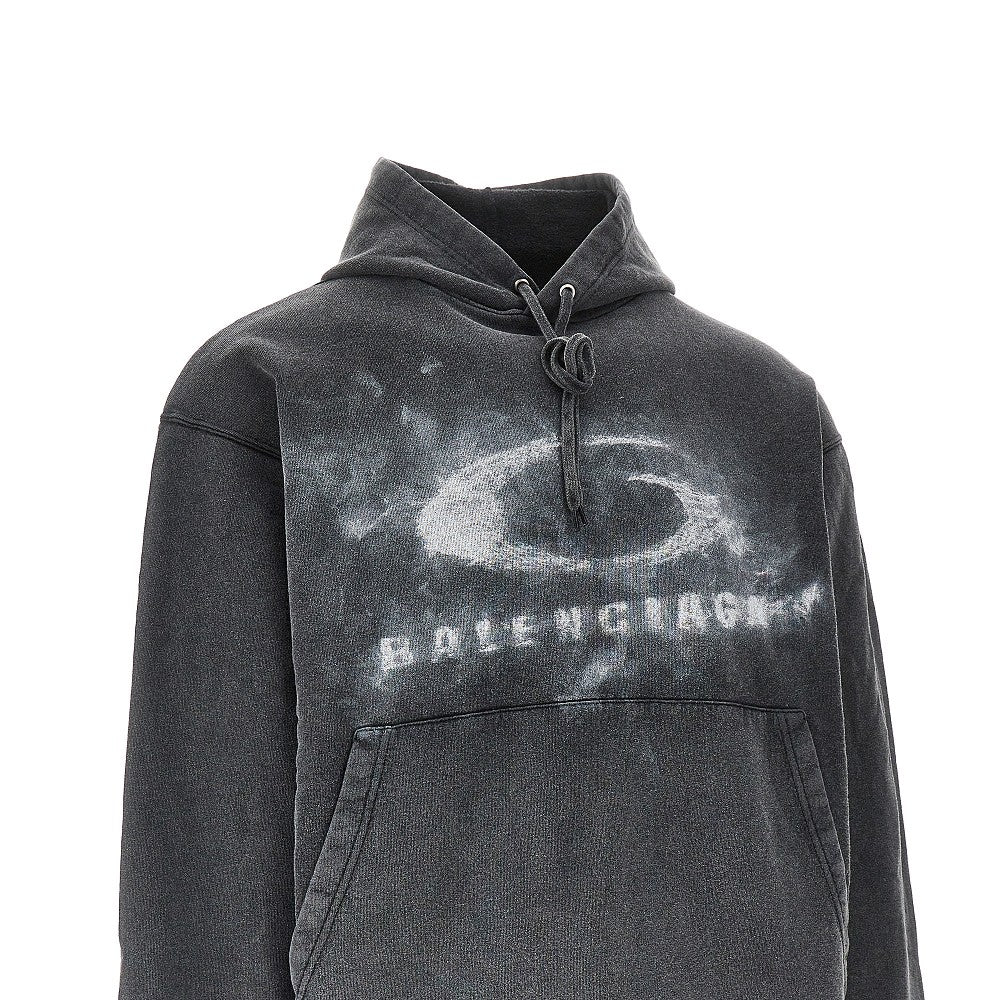 Washed Crayon Loop print hoodie