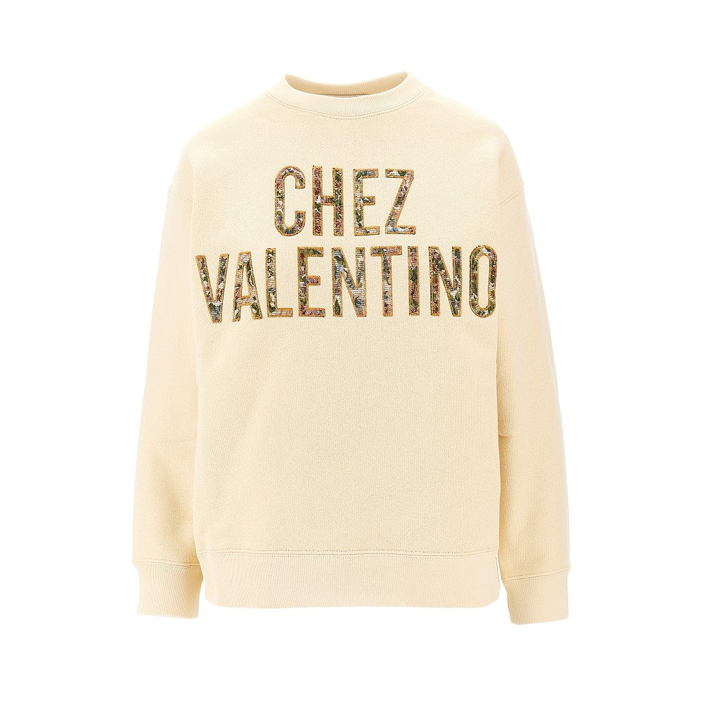 Chez Valentino embroidery crewneck sweatshirt