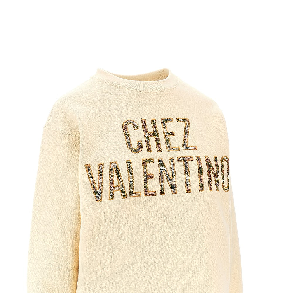 Chez Valentino embroidery crewneck sweatshirt
