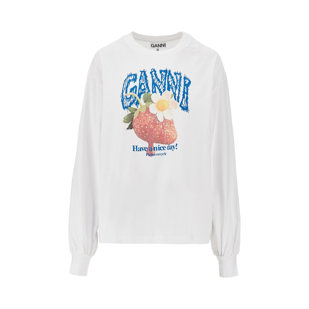 Jersey t-shirt with 'Strawberry' print