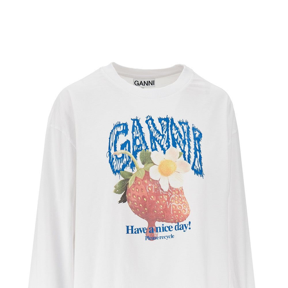 Jersey t-shirt with 'Strawberry' print