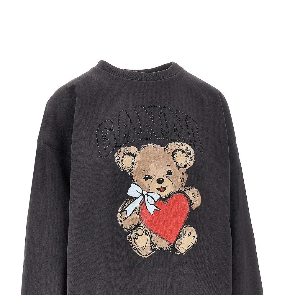 Bear print crewneck sweatshirt