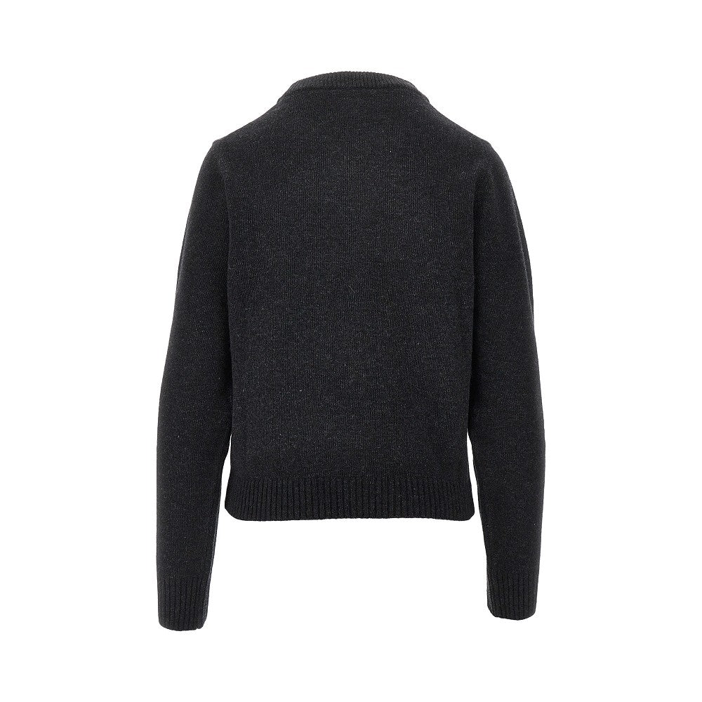 Pullover in misto lana con intarsio