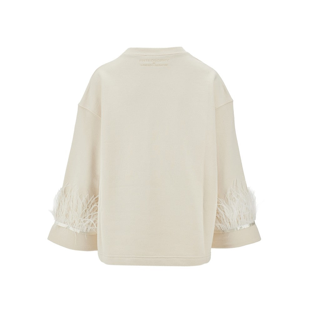 Felpa Loose Fit con piume