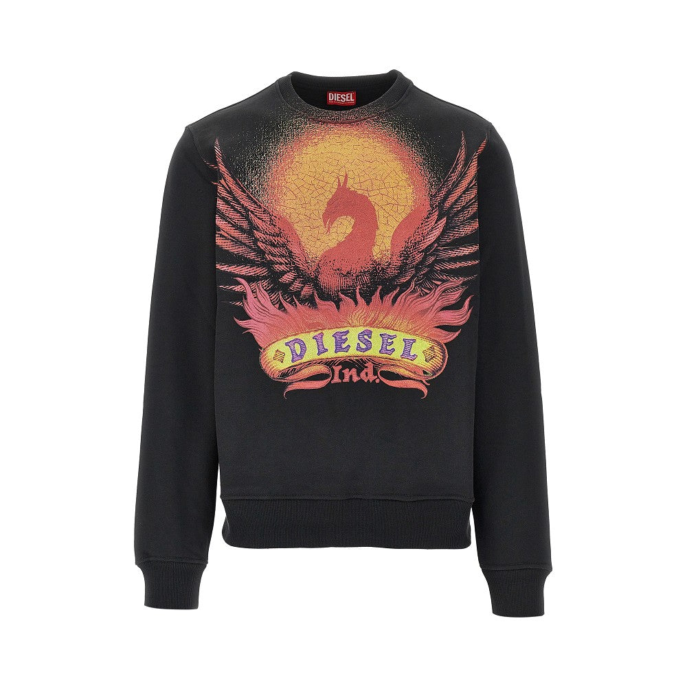 Felpa girocollo con stampa 'Phoenix'