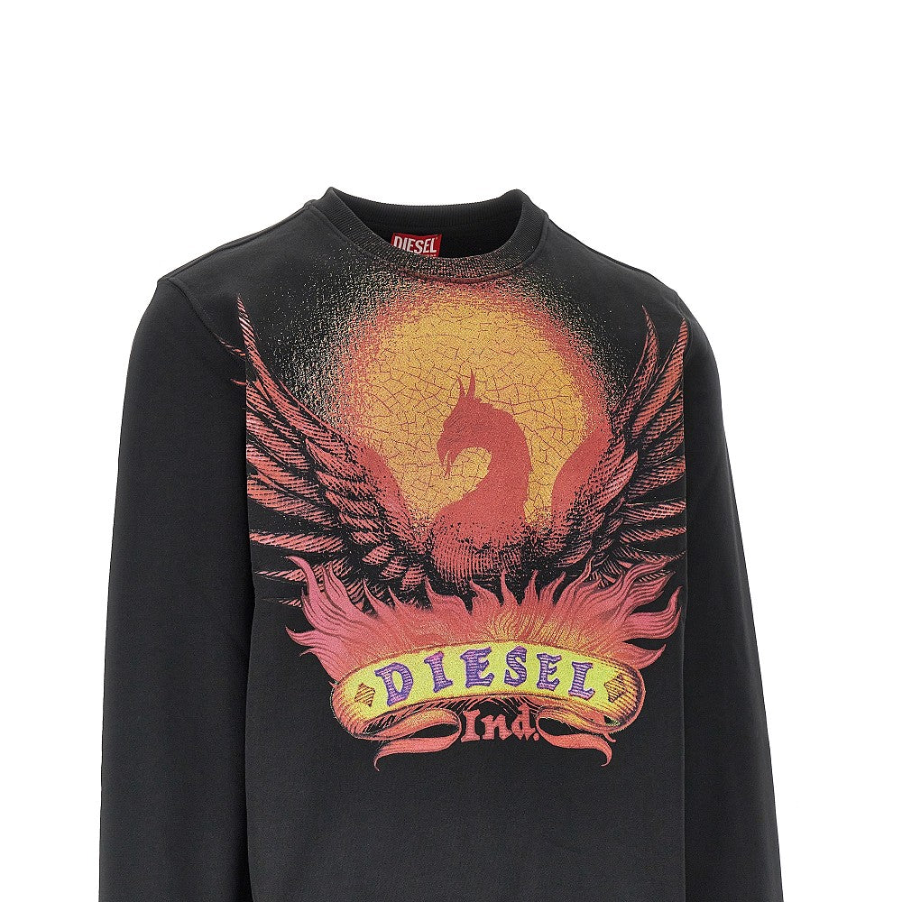 Felpa girocollo con stampa 'Phoenix'