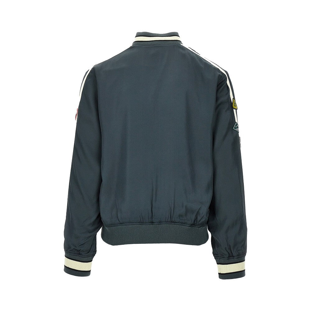 Track jacket in raso con patches