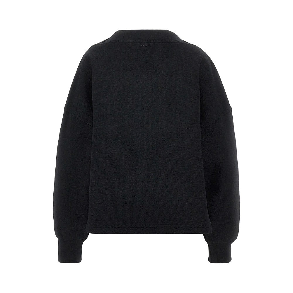 Boat-neck sweatshirt