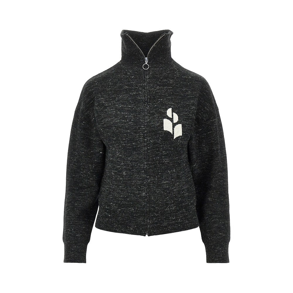 Felpa full-zip in maglia mouliné